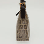 FENDI Zucchino Canvas Hand Bag Gold Brownbs19698