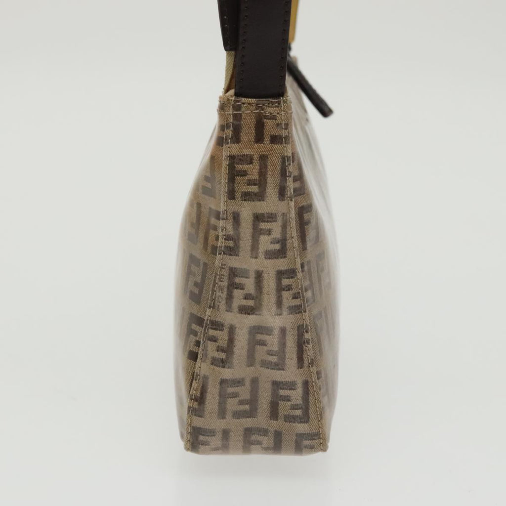 FENDI Zucchino Canvas Hand Bag Gold Brownbs19698