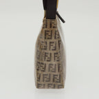 FENDI Zucchino Canvas Hand Bag Gold Brownbs19698