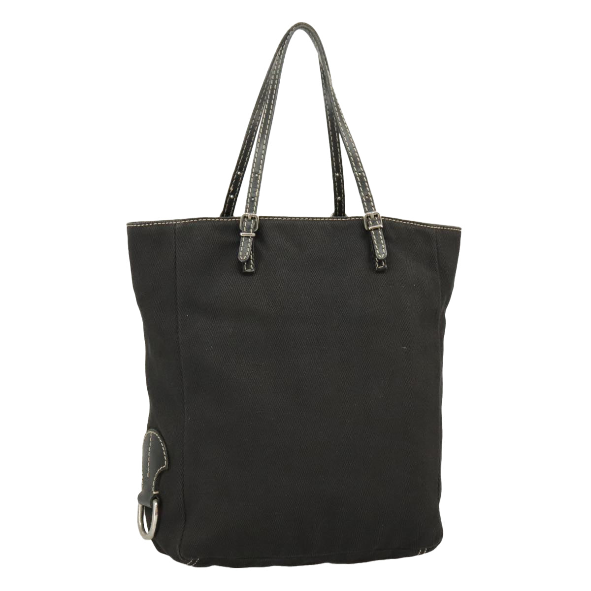 FENDI Tote Bag Canvas Black Silverbs19754