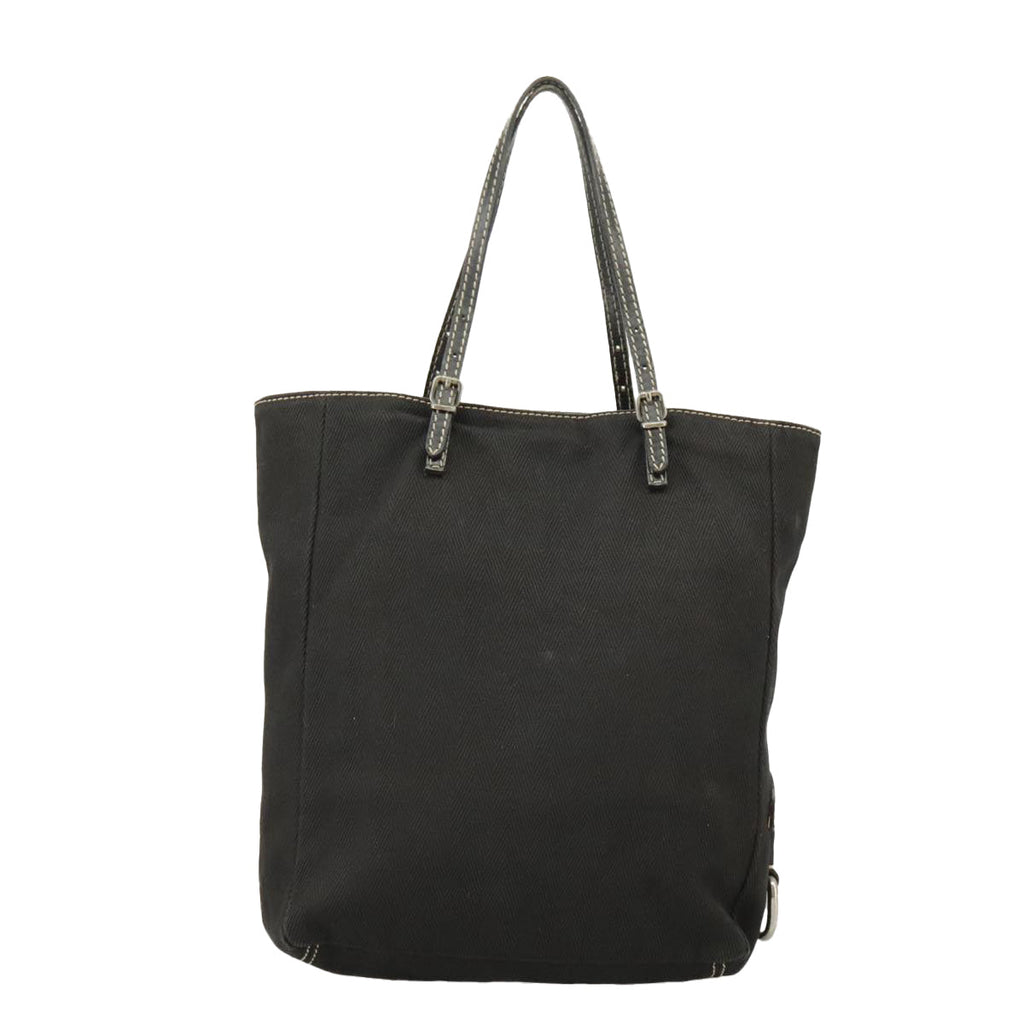 FENDI Tote Bag Canvas Black Silverbs19754