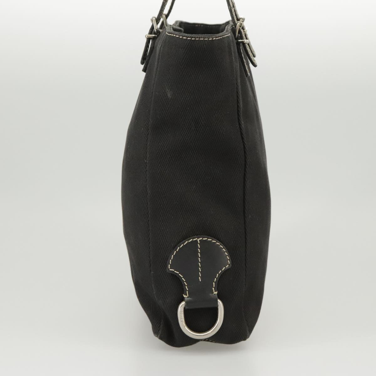 FENDI Tote Bag Canvas Black Silverbs19754