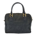 FENDI Zucca Canvas Hand Bag 2way Navy Goldbs19759