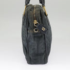 FENDI Zucca Canvas Hand Bag 2way Navy Goldbs19759