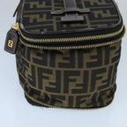 FENDI Zucca Canvas Vanity Pouch Brown Black goldbs19818