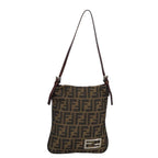 FENDI Zucca Canvas Hand Bag Brown Black Goldbs19819