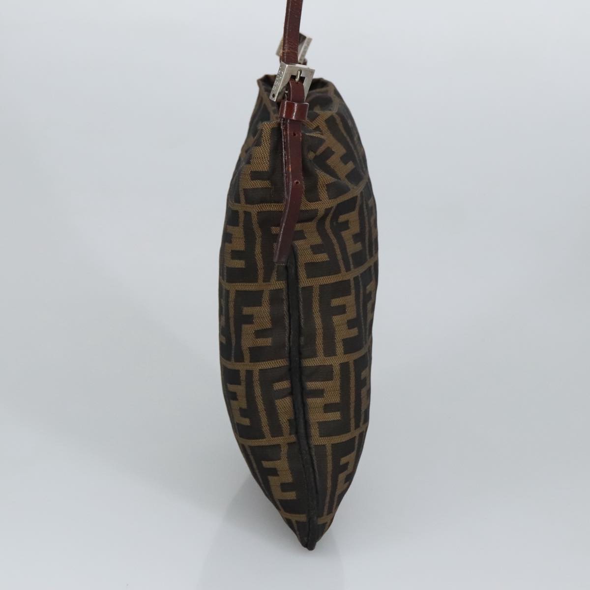 FENDI Zucca Canvas Hand Bag Brown Black Goldbs19819