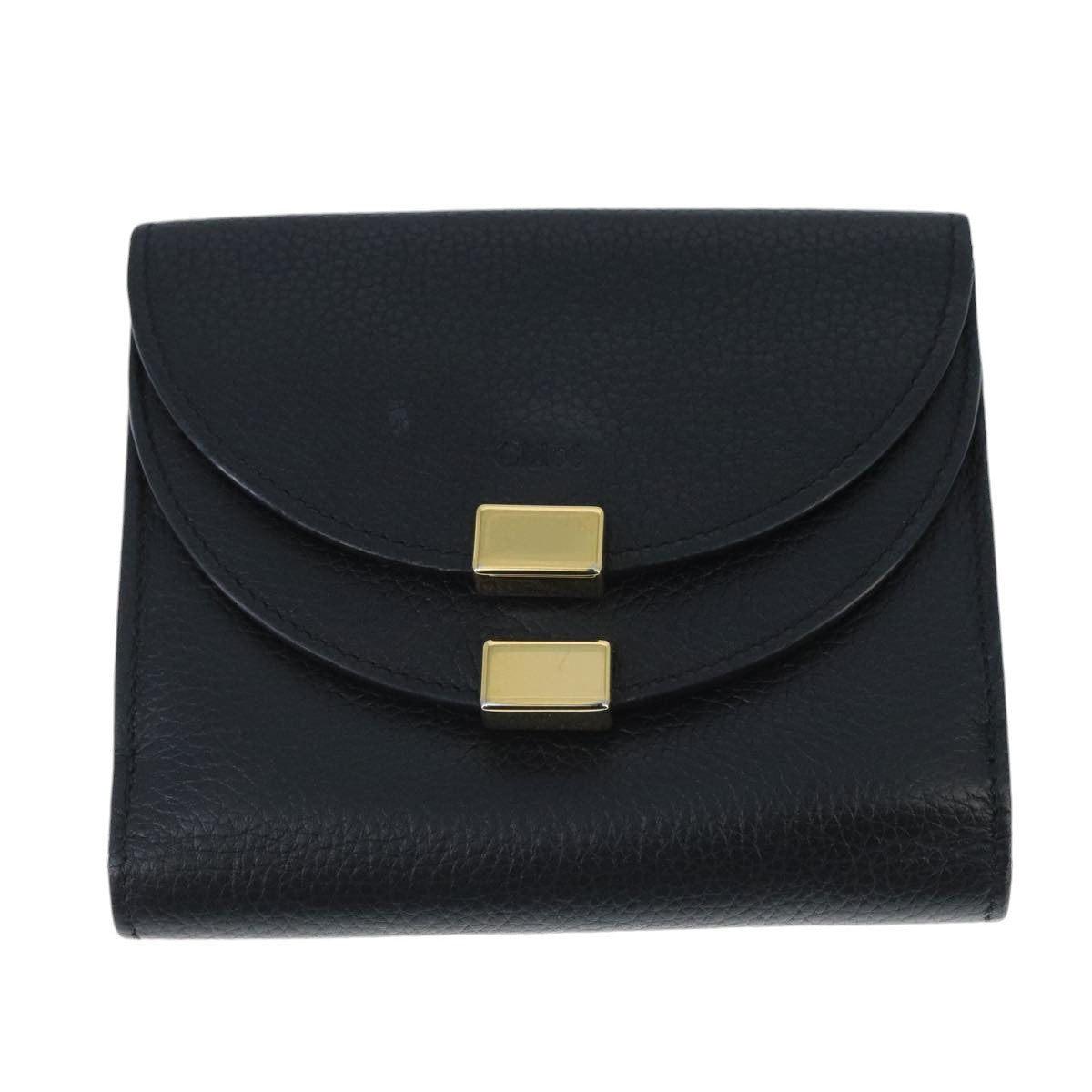 Chloe Wallet Leather Black Gold bs20082