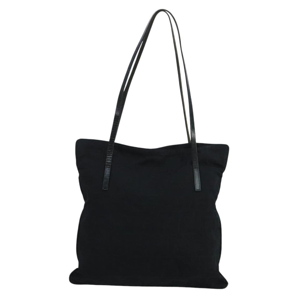 FENDI Zucca Canvas Tote Bag Nylon Leather Black Silverbs20292
