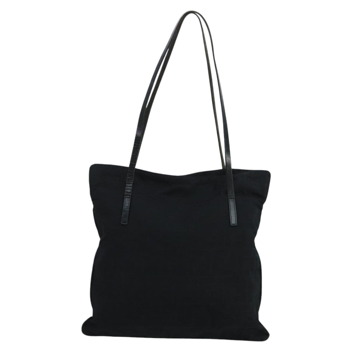 FENDI Zucca Canvas Tote Bag Nylon Leather Black Silverbs20292