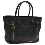 Chloe Tote Bag Leather Black Gold bs20406