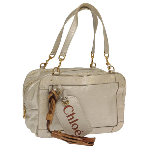 Chloe Shoulder Bag Leather Silver Gold bs20547