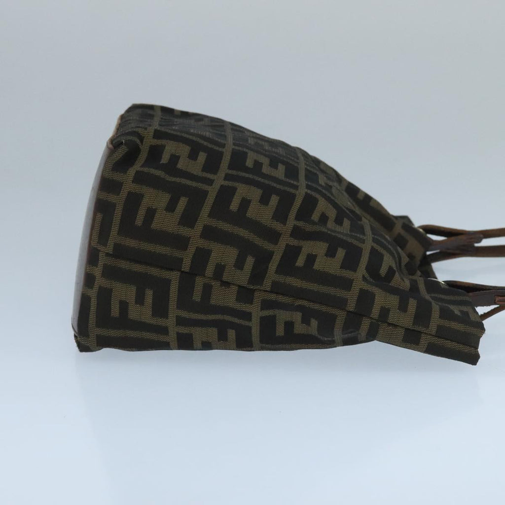 FENDI Zucca Canvas Tote Bag Brown Blackbs20571