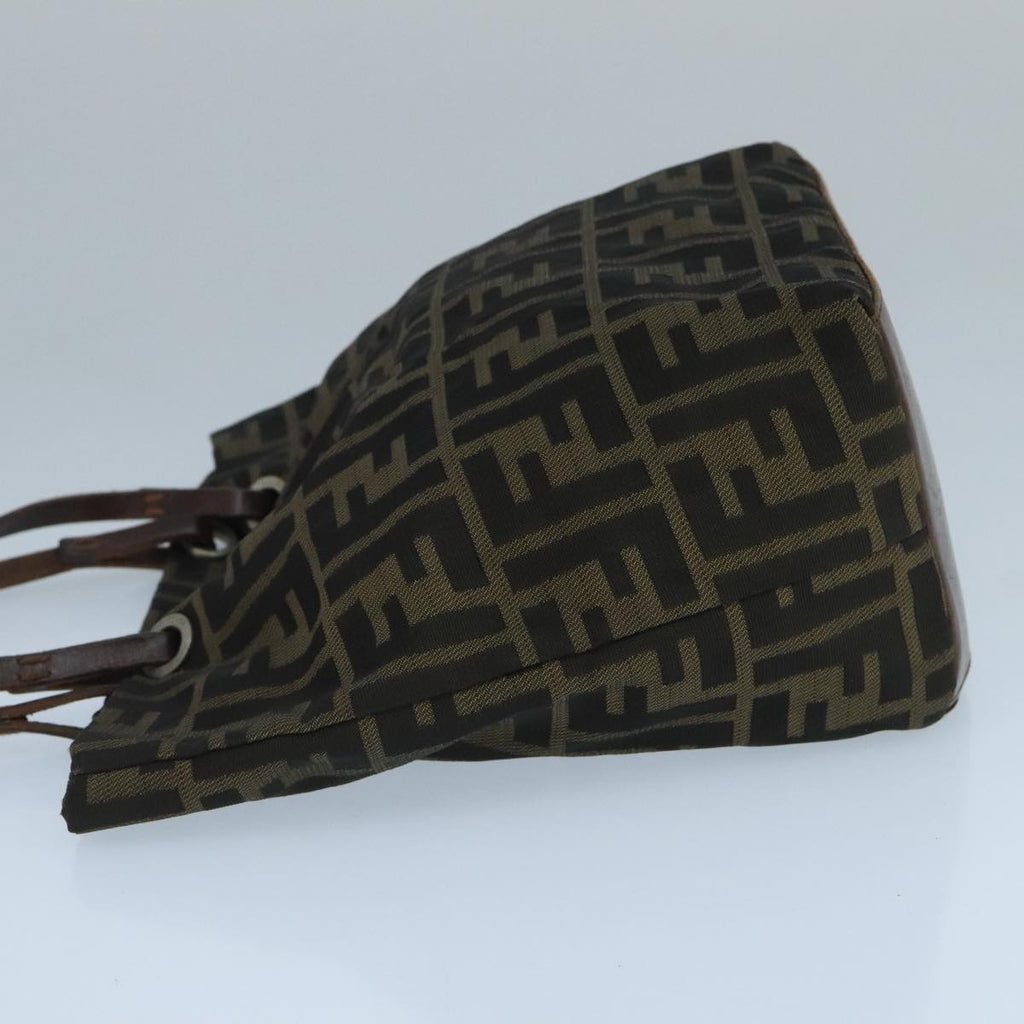 FENDI Zucca Canvas Tote Bag Brown Blackbs20571