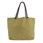 FENDI Tote Bag Nylon Leather Beige Brown Silverbs20576