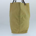 FENDI Tote Bag Nylon Leather Beige Brown Silverbs20576