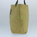 FENDI Tote Bag Nylon Leather Beige Brown Silverbs20576