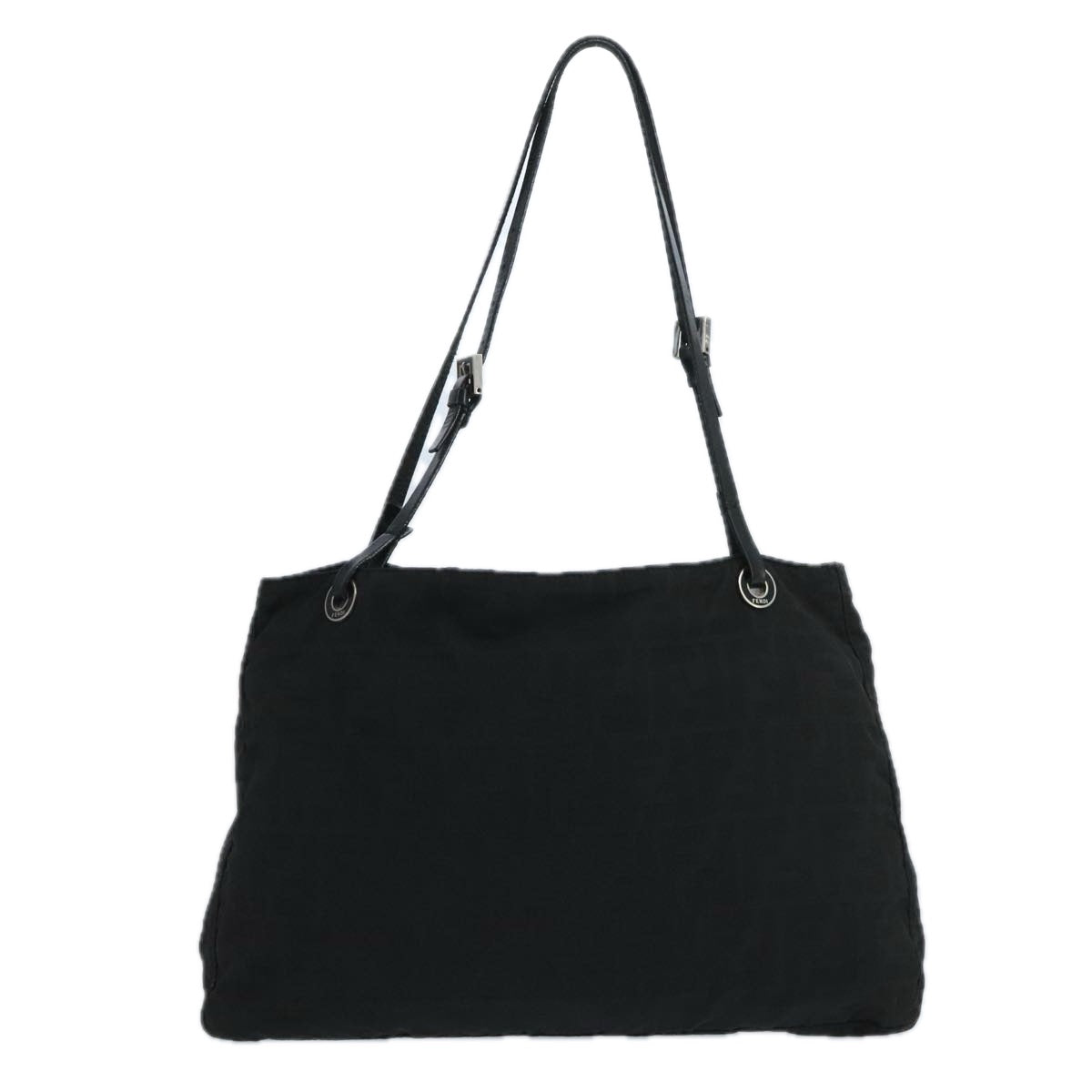 FENDI Zucca Canvas Tote Bag Nylon Black Silverbs20581