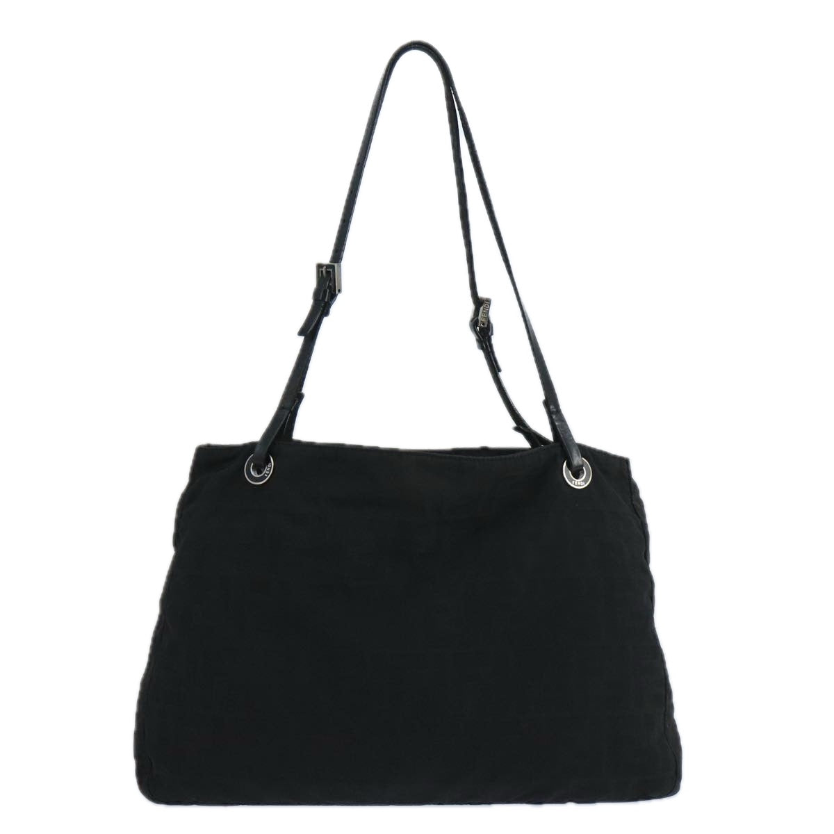 FENDI Zucca Canvas Tote Bag Nylon Black Silverbs20581