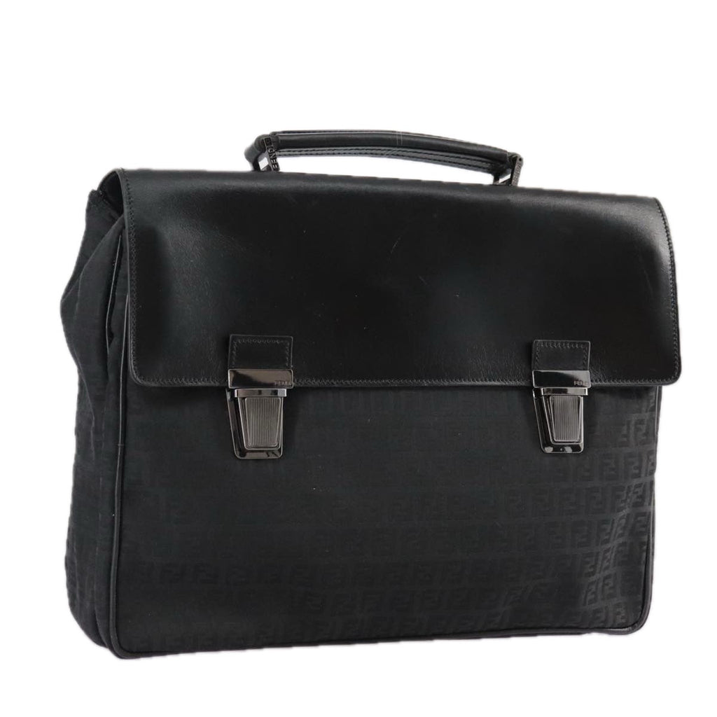 FENDI Zucchino Canvas Business Bag Blackbs20925