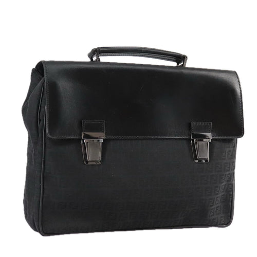 FENDI Zucchino Canvas Business Bag Blackbs20925