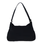 FENDI Mamma Baguette Shoulder Bag Nylon Leather Black Silverbs21311