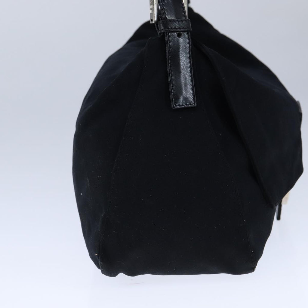 FENDI Mamma Baguette Shoulder Bag Nylon Leather Black Silverbs21311