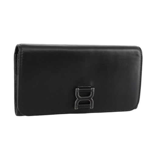 Chloe Long Wallet Leather Black bs21335