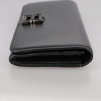 Chloe Long Wallet Leather Black bs21335