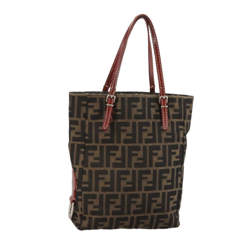 FENDI Zucca Canvas Tote Bag Brown Blackbs21513