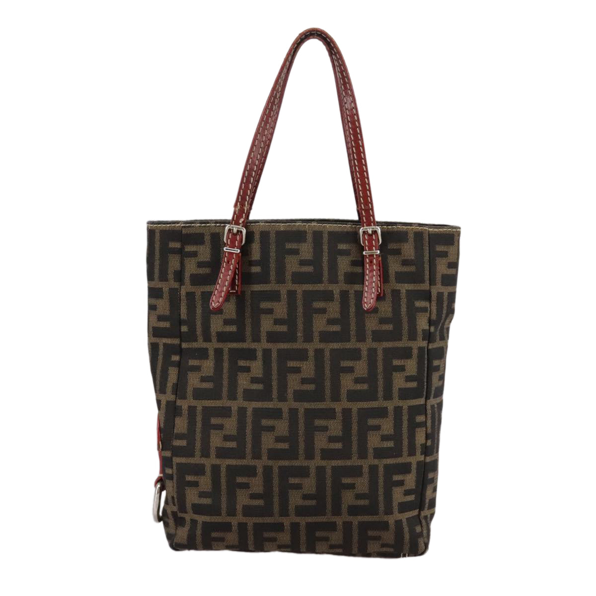 FENDI Zucca Canvas Tote Bag Brown Blackbs21513