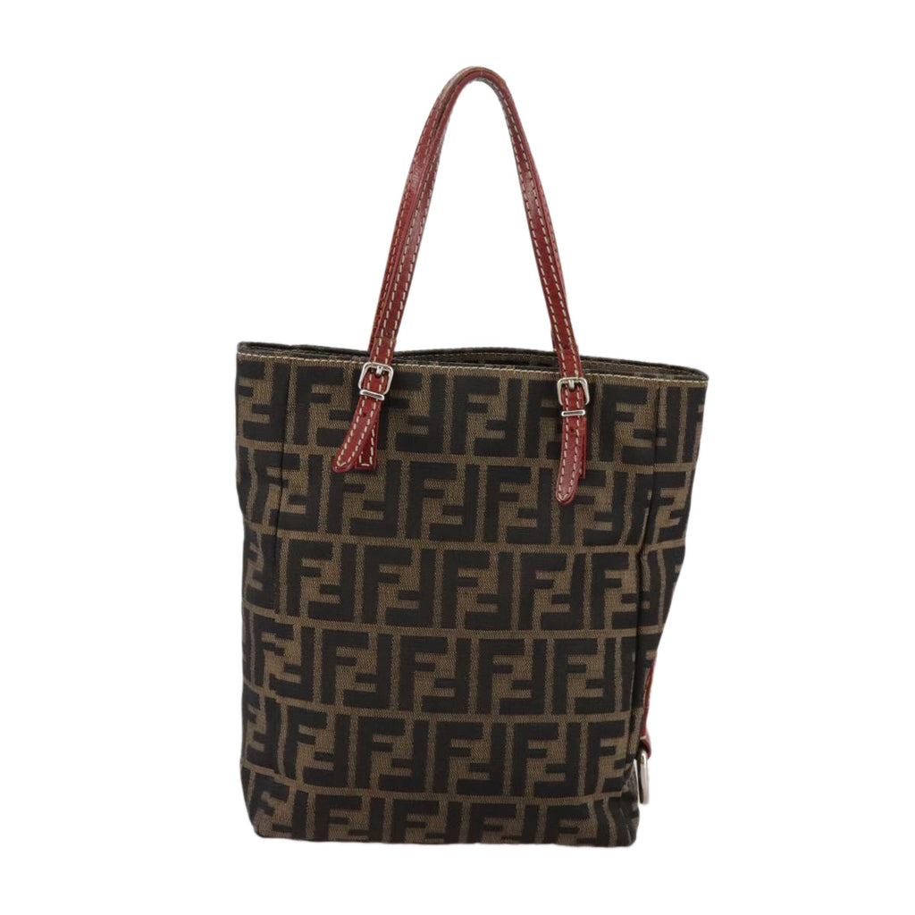 FENDI Zucca Canvas Tote Bag Brown Blackbs21513