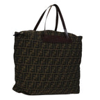 FENDI Zucca Canvas Tote Bag Brown Blackbs21515