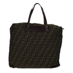 FENDI Zucca Canvas Tote Bag Brown Blackbs21515