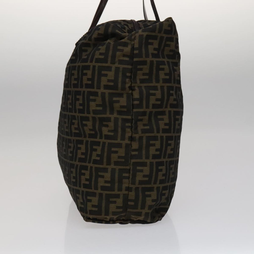 FENDI Zucca Canvas Tote Bag Brown Blackbs21515