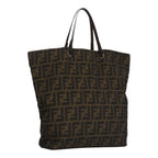 FENDI Zucca Canvas Tote Bag Brown Blackbs21579