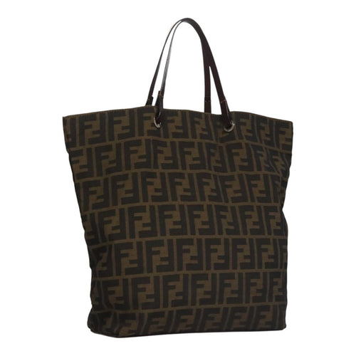 FENDI Zucca Canvas Tote Bag Brown Blackbs21579