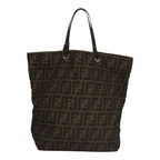 FENDI Zucca Canvas Tote Bag Brown Blackbs21579