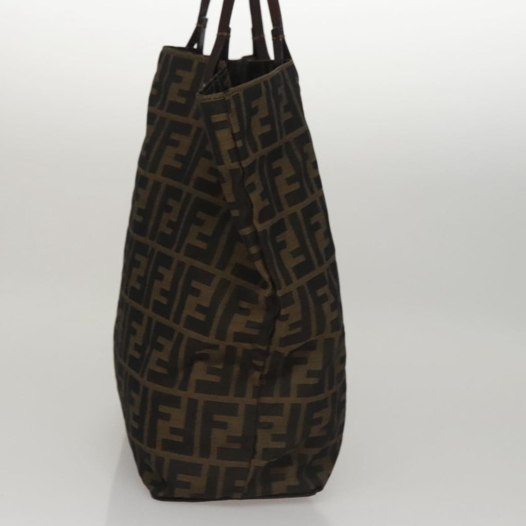 FENDI Zucca Canvas Tote Bag Brown Blackbs21579