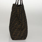 FENDI Zucca Canvas Tote Bag Brown Blackbs21579