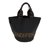 FENDI Hand Bag Canvas Blackbs21580