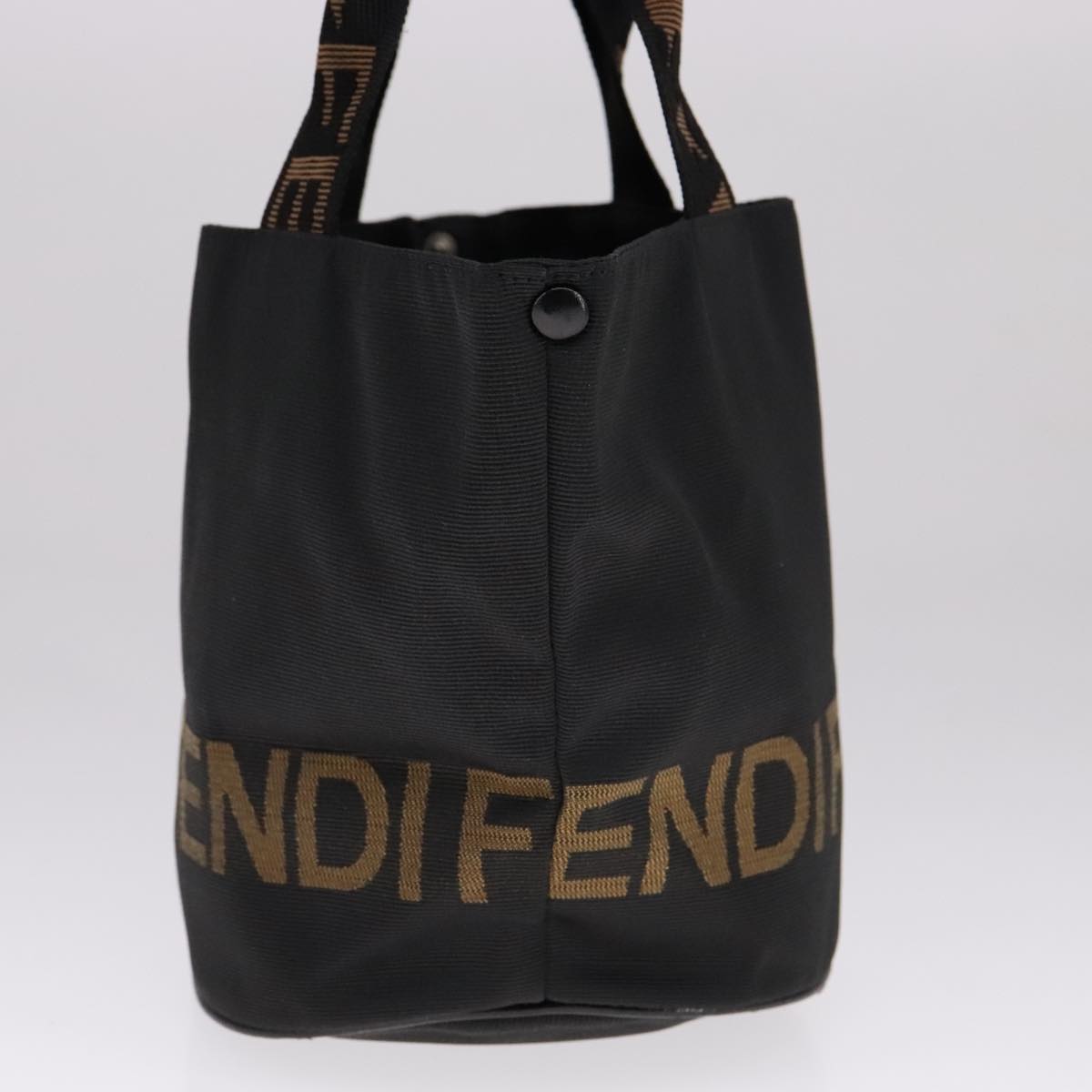 FENDI Hand Bag Canvas Blackbs21580