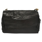 Chloe Chain Shoulder Bag Leather Black Gold bs21588