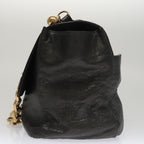 Chloe Chain Shoulder Bag Leather Black Gold bs21588