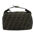 FENDI Zucca Canvas Hand Bag Brown Blackbs21598