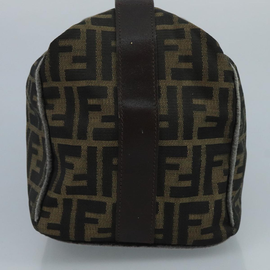 FENDI Zucca Canvas Hand Bag Brown Blackbs21598
