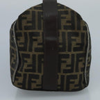 FENDI Zucca Canvas Hand Bag Brown Blackbs21598