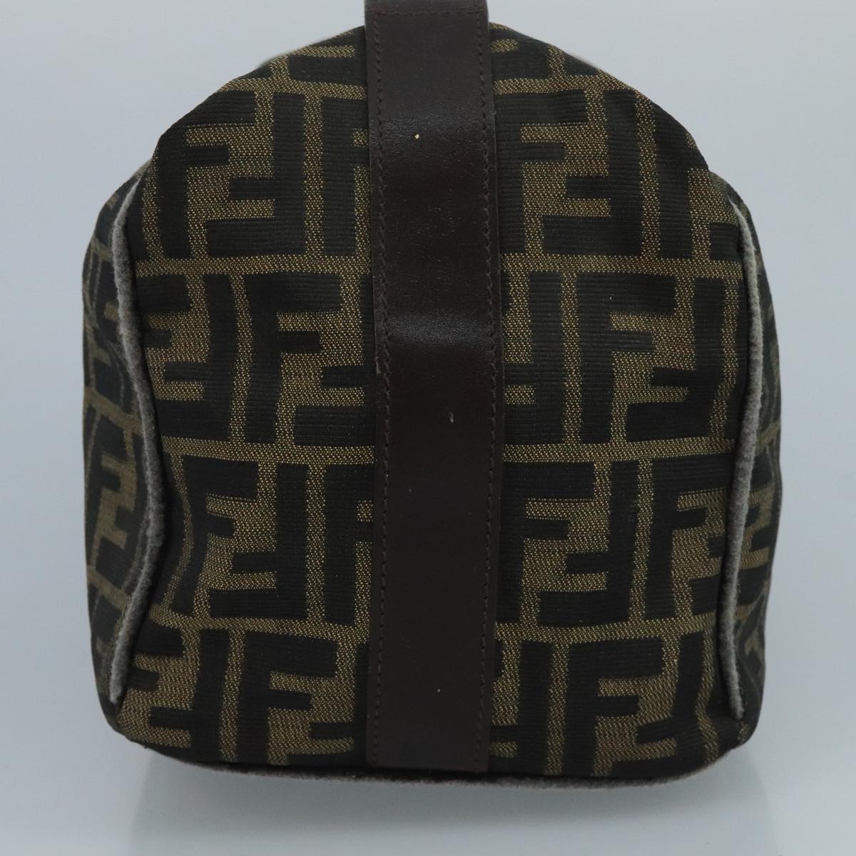 FENDI Zucca Canvas Hand Bag Brown Blackbs21598