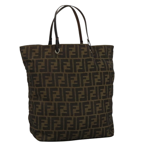 FENDI Zucca Canvas Tote Bag Brown Blackbs21600