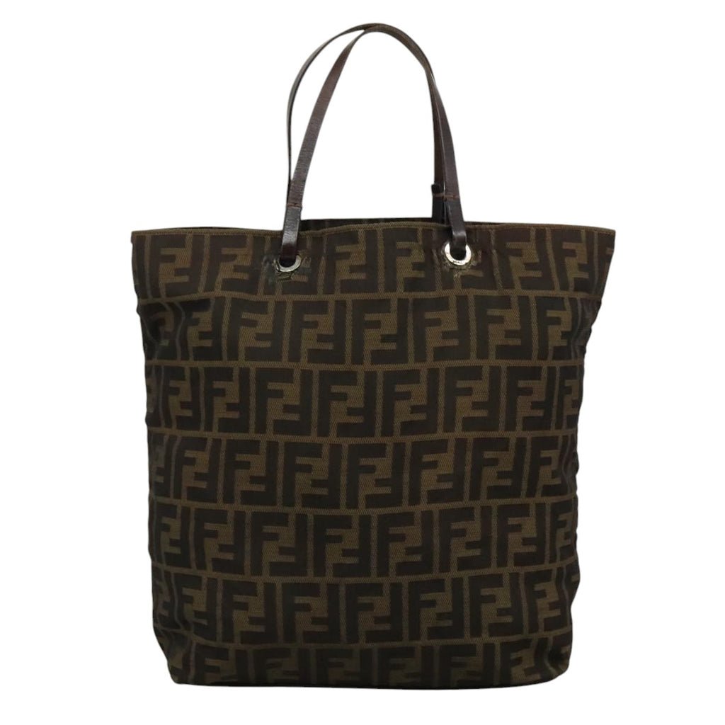 FENDI Zucca Canvas Tote Bag Brown Blackbs21600